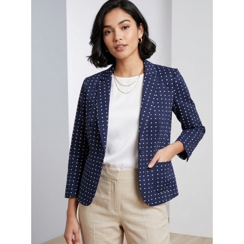 The Limited Polka Dot Blazer Navy & White Size S